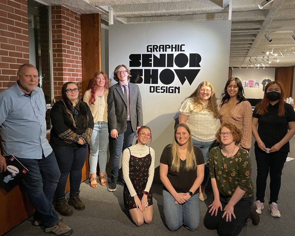 Group Shot of ESU Graphic Design Seniors and Instructort